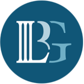 Company logo featuring the letters L and G in a stylized blue and white design.